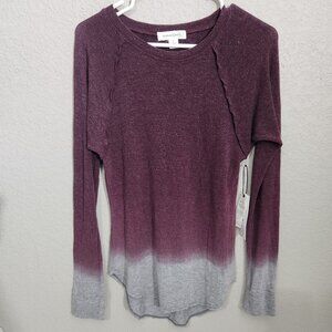 Treasure & Bond Nordstrom Shirt Womens Small Burgundy Gray Dip Ombre